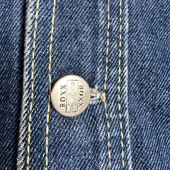 Boxx Jeans Jacket Large Blue Denim Utility Chore Loose Fit Hip Hop 90's Y2K Vtg - Picture 5 of 15